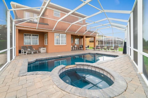 Pool area showing spa.