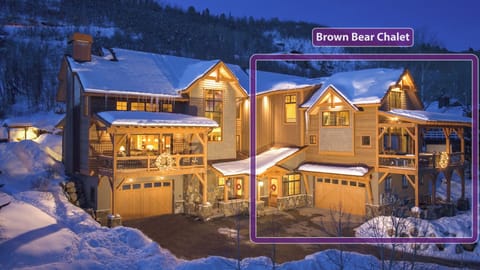 Winter exterior of Brown Bear Chalet