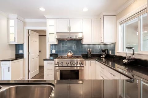 Professional range with every tool you could need to cook for the whole crew!