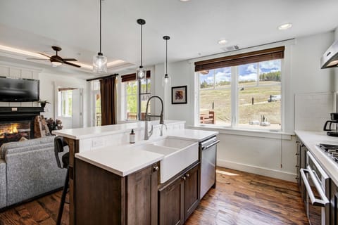 Indoors, Kitchen, Sink, Ceiling Fan, Home Decor