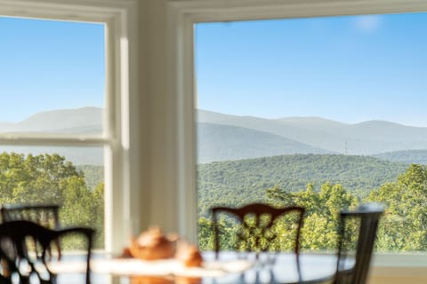 View from the dining room of the Shenandoah Mountains.