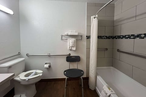 Room, 1 King Bed, Accessible, Non Smoking | Bathroom | Combined shower/tub, hair dryer, towels