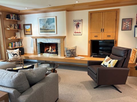 Living area, gas fireplace, recliner