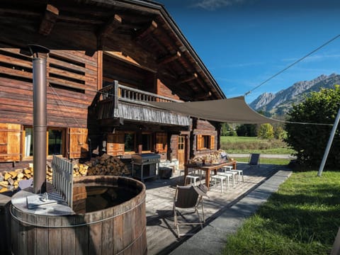 Summer exterior with jacuzzi & view