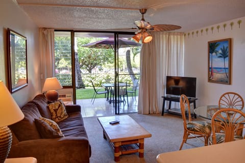 Living and dining area open to lanai