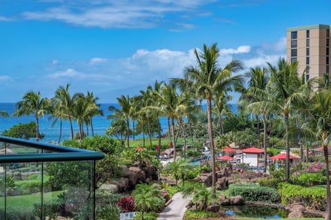 Paradise framed in palms and blue horizons
