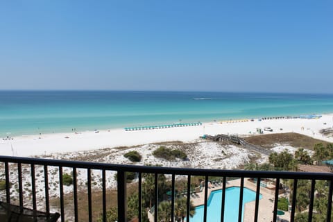 Beautiful beach view from the balcony