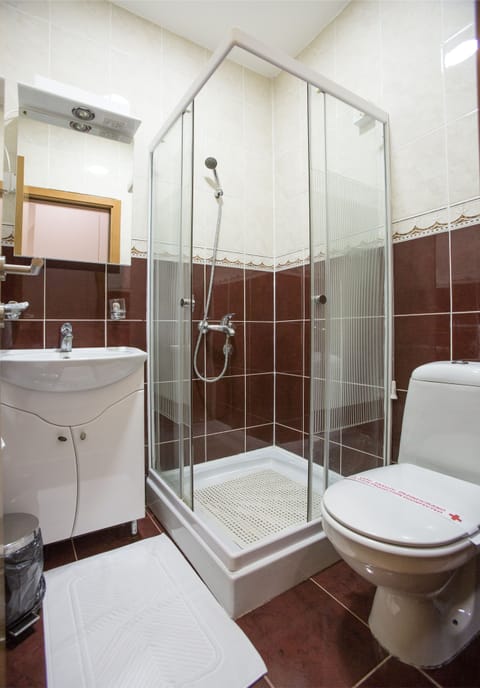 Shower, free toiletries, hair dryer, bathrobes