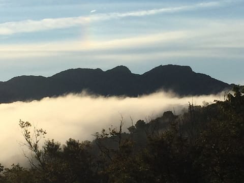 View of Grandfather Mountain from main level deck; see the rainbow?
