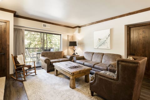 Living room with private patio