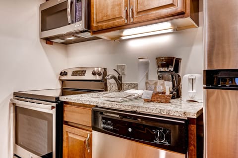 Edelweiss 204 offers a well-equipped efficiency kitchen.