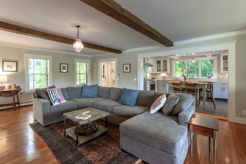 Living room into kitchen