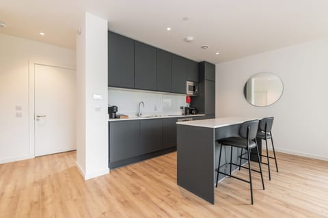 Standard Apartment, 2 Bedrooms | Private kitchen | Fridge, microwave, oven, stovetop