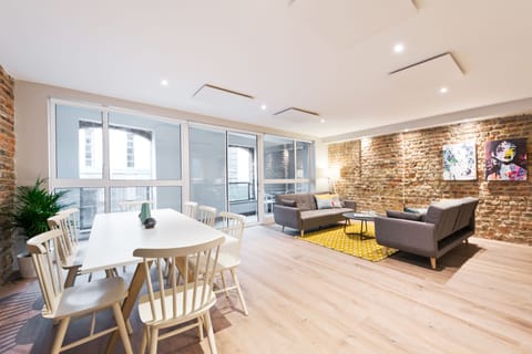 Deluxe Apartment, 2 Bedrooms, 2 Bathrooms, City View | Living area | Flat-screen TV