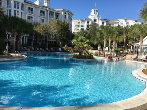 lagoon pool complex with zero entry, two hot tubs and a children's pool 