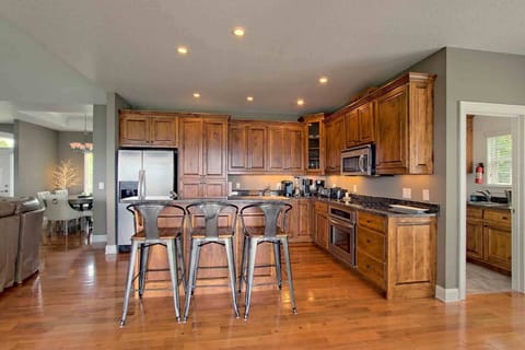 Stainless appliances. Keurig,large coffee pot,,toaster, small oven,waffle iron, 