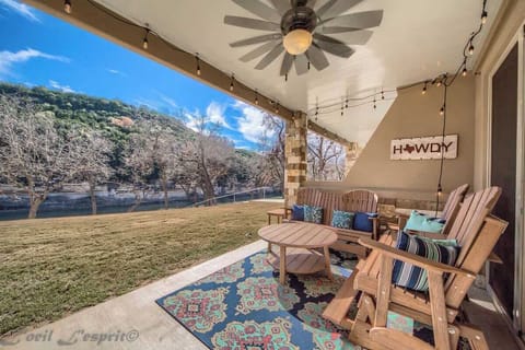 Beautiful back porch facing the river!