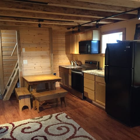 kitchen and dining space