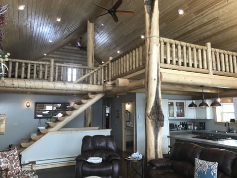 view of loft & kitchen