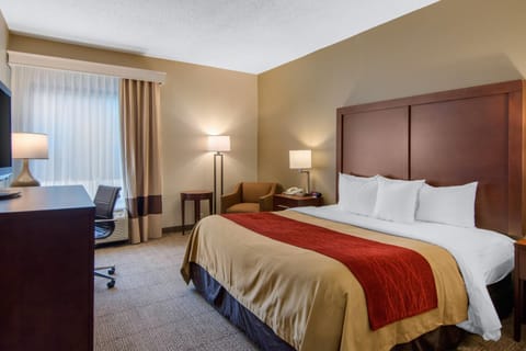 Room, 1 King Bed, Accessible, Non Smoking | Desk, laptop workspace, blackout drapes, iron/ironing board