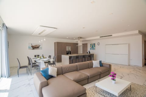 Kitchen, Living and Dining Area