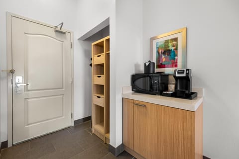 Hypo-allergenic bedding, down comforters, desk, blackout drapes