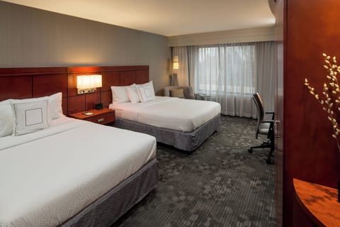 Executive Room, 2 Queen Beds | Desk, laptop workspace, blackout drapes, soundproofing