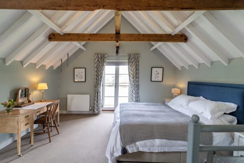The Parlour, Lodge Farm, Freston: Exposed beams in bedroom two on the first floor