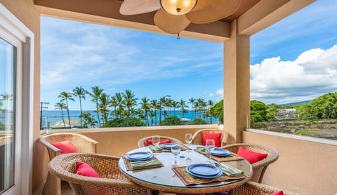 Lanai and View from  Villa 1 202, Beach Villas At Kahaluu