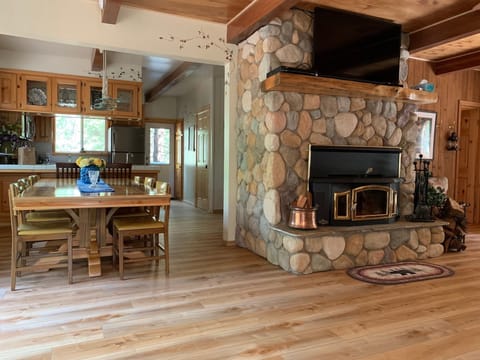 Dining room and living room areas