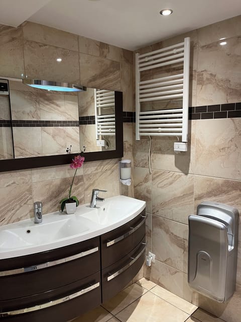 Free toiletries, hair dryer, towels