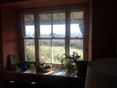 View of mountains from living room window