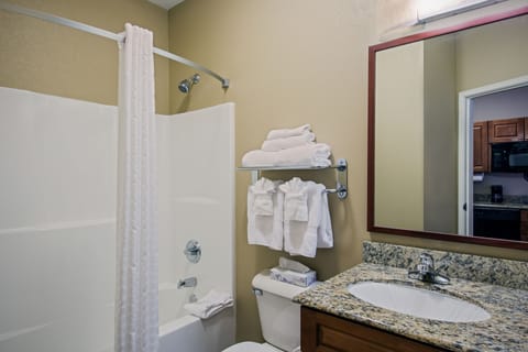 Studio Suite, 2 Queen Beds, Accessible (Communications) | Bathroom | Hair dryer, towels