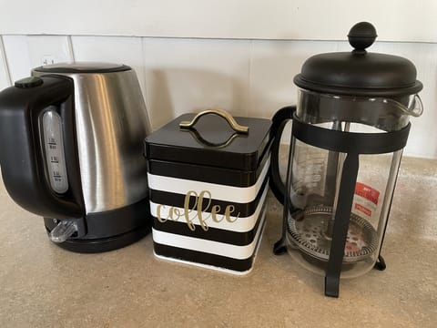 Tea pot, coffee, and French Press provided 