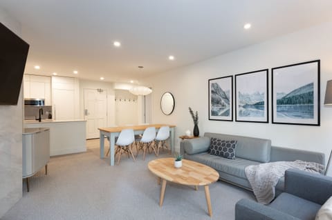 Living, dining, kitchen