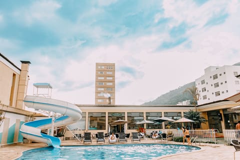 Indoor pool, outdoor pool, open 10:00 AM to 10:00 PM, pool umbrellas
