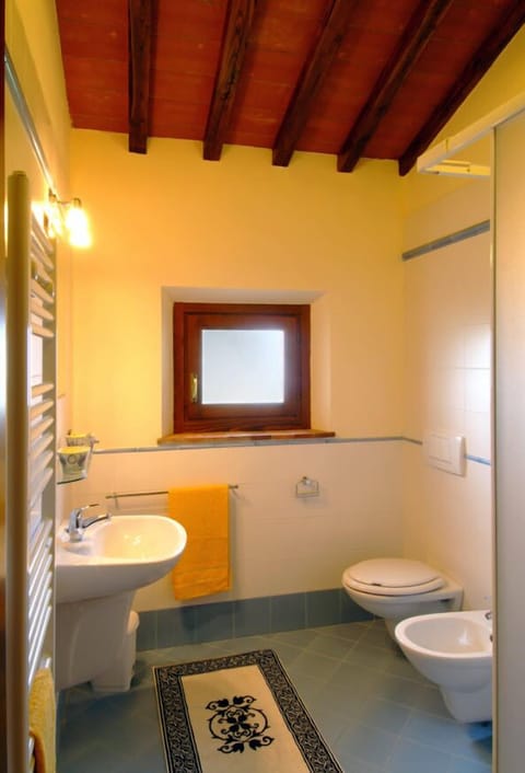 Shower, free toiletries, hair dryer, bidet