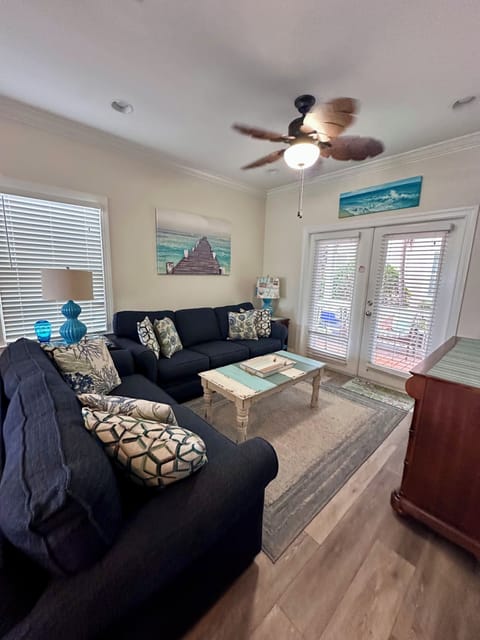 Living room with queen sleeper sofa