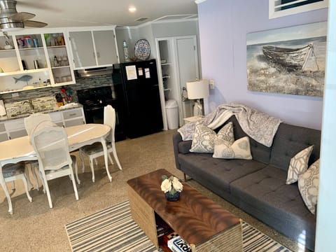 living room with a full size futon