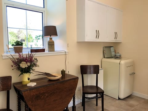 The kitchen is stocked with staples and all equipment