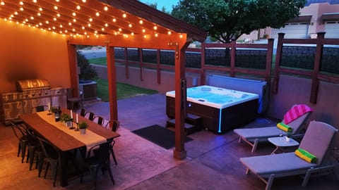 Private Hot Tub Oasis with BBQ, Outdoor Table & Gazebo. 