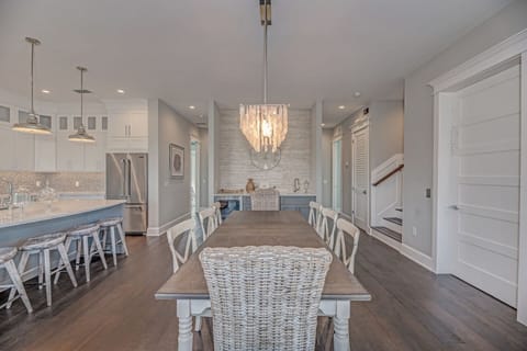 Dining table with seating for 8