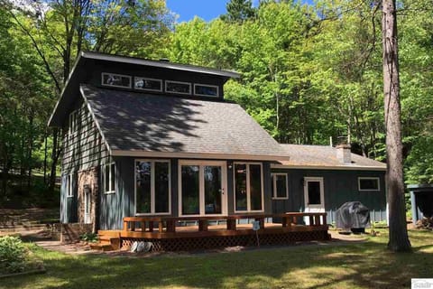 View of cabin from lake-side.