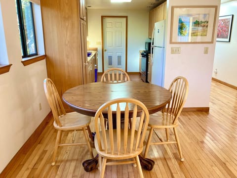 Dining area looking onto kitchen