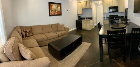 Living Room, Dining Area, and Kitchen