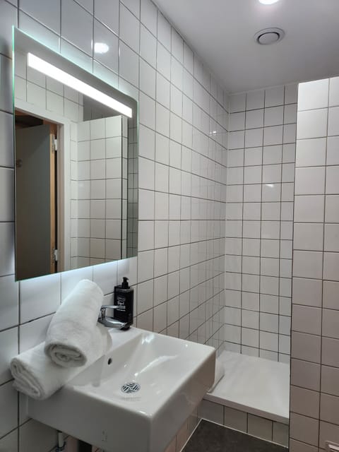 Double Room (Reboost) | Bathroom | Shower, eco-friendly toiletries, towels, soap