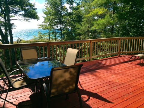 Enjoy sitting on the deck and enjoying stunning views of Lake Michigan.