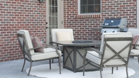 Rear outdoor area with firepit