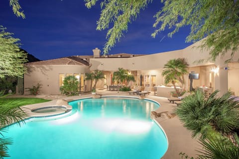 Backyard Patio and Pool - Huge covered outdoor kitchen with two large flat screen TVs, two dining tables, ping ping, refrigerator, bar and loungers