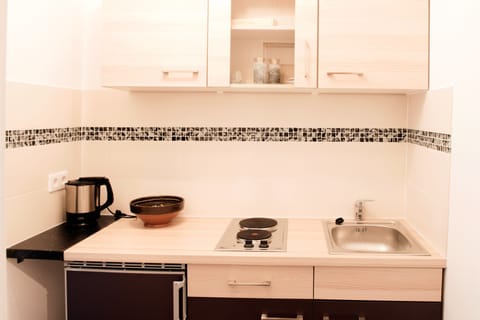 Family House | Private kitchenette | Fridge, microwave, oven, stovetop